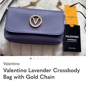 Valentino Purple Crossbody Bag with Gold Accents